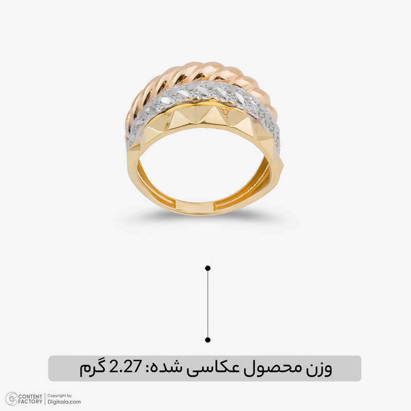 انگشتر طلا 18 عیار زنانه گالری طلا و جواهر هانی مدل 2-270 - 2