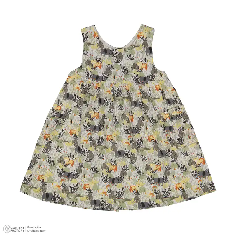 ست پیراهن و هدبند نوزادی دخترانه ایندیگو مدل 131662 رنگ سبز