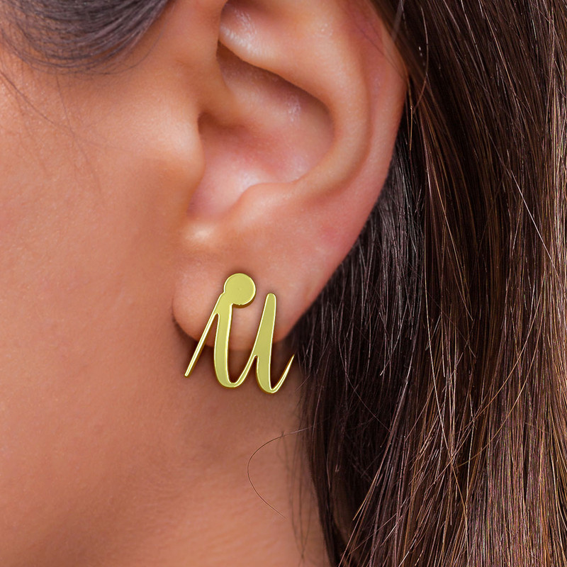 نیم ست طلا 18 عیار زنانه مدوپد مدل حرف u کد NA12314