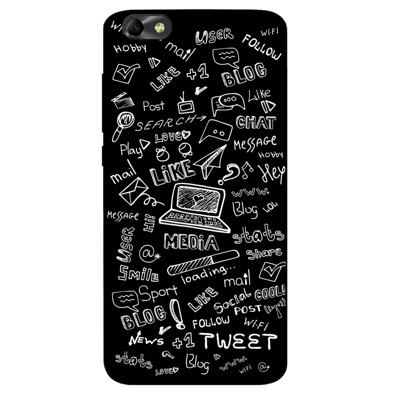 کاور مگافون طرح رسانه های اجتماعی مدل 1898 مناسب برای گوشی موبایل آنر 7S       