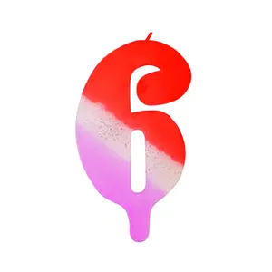 شمع تولد مدل پرچمی عدد 6