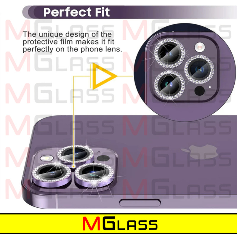 محافظ لنز دوربین ام‌گلس مدل Ring Diamond مناسب برای گوشی موبایل اپل Iphone 13 Pro / 13 Pro max