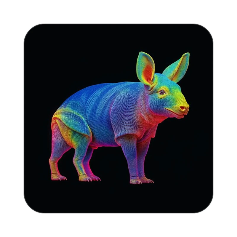 زیر لیوانی کاکتی طرح حیوانات رنگی مدل mp25894