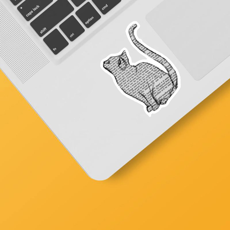 استیکر لپ تاپ و موبایل بووم طرح گربه کد mr11