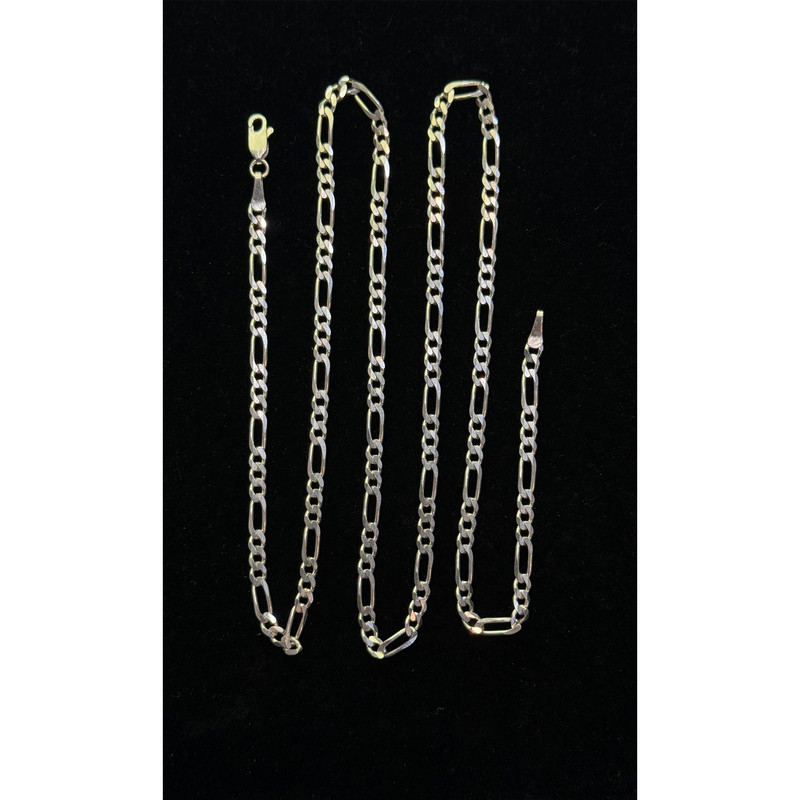 زنجیر نقره مردانه مدل فیگارو کد 13.08 زنجیر نقره مردانه مدل فیگارو کد 13.08