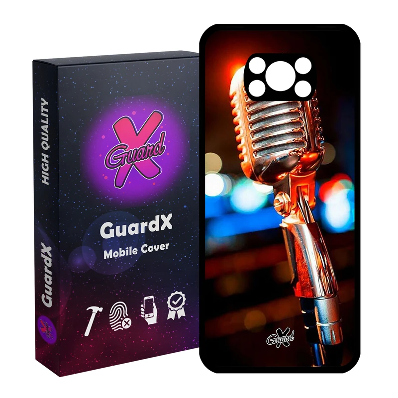 کاور گارد ایکس طرح میکروفون مدل Glass10259 مناسب برای گوشی موبایل شیائومی Poco X3 / Poco X3 NFC
