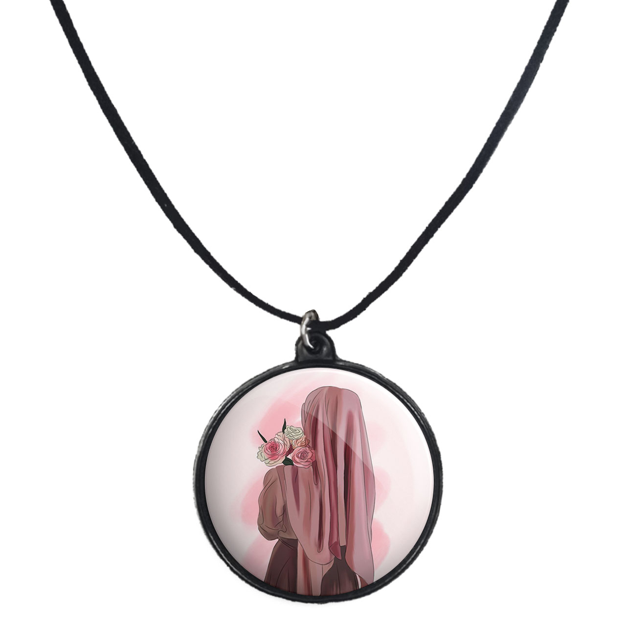 گردنبند پرمانه طرح حجاب کد pmb.24010 مدل دو طرفه