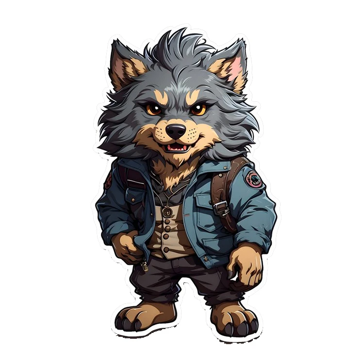 استیکر پارچه و لباس پاد آفرین مدل گرگ کد 4384