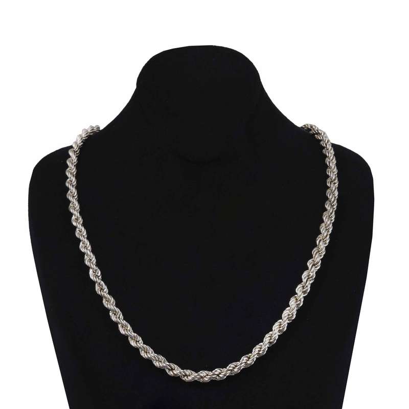 زنجیر نقره مردانه مدل مدل طنابی کد ZR-118