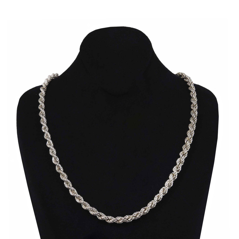 زنجیر نقره مردانه مدل مدل طنابی کد ZR-118