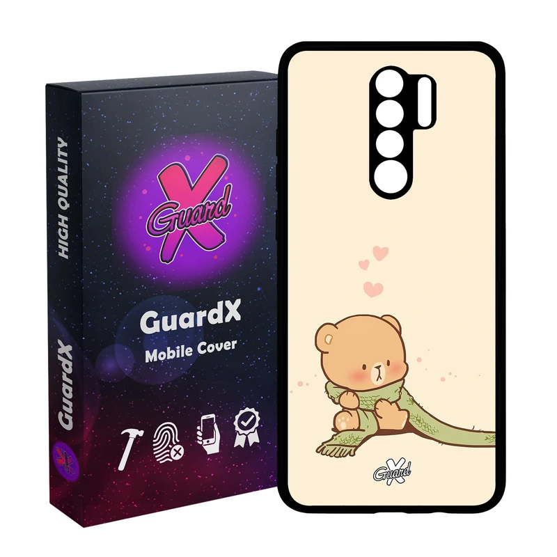 کاور گارد ایکس طرح خرس 1 مدل Glass10488 مناسب برای گوشی موبایل شیائومی Redmi 9/Redmi 9 Prime/Poco M2