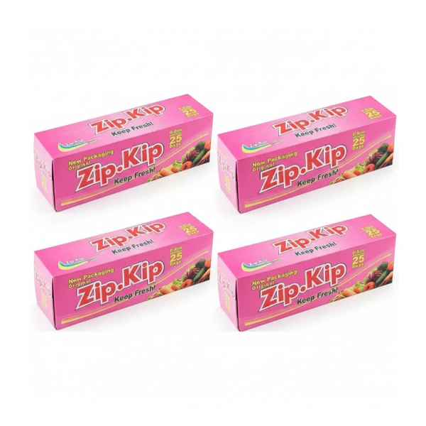 کیسه زیپ دار زیپ کیپ مدل D  سایز 25*20  مجموعه 4 عددی