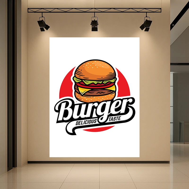 پوستر طرح برگر مدل delicious taste کد AR3058972