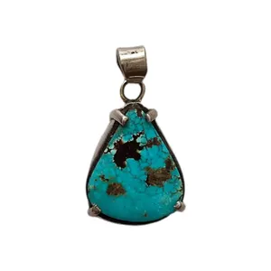 آویز گردنبند نقره زنانه  مدل سنگ فیروزه اصل