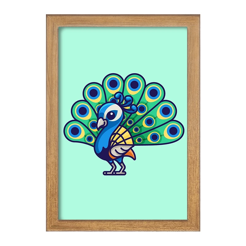 تابلو خندالو مدل حیوانات بامزه طاووس کد 28199
