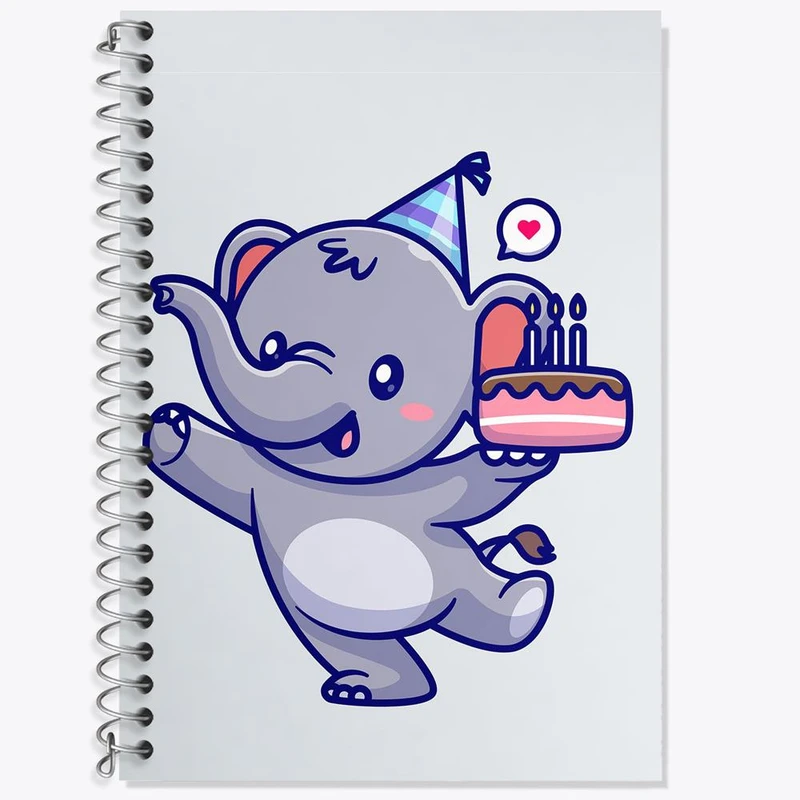 دفتر زبان 50 برگ خندالو مدل دو خط طرح فیل کوچولو کد 29483