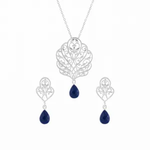 نیم ست نقره زنانه درسان گالری مدل شقایق کد DS708