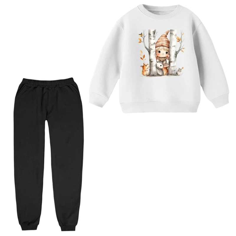 ست سویشرت و شلوار راحتی بچگانه مدل دخترک کد 10 