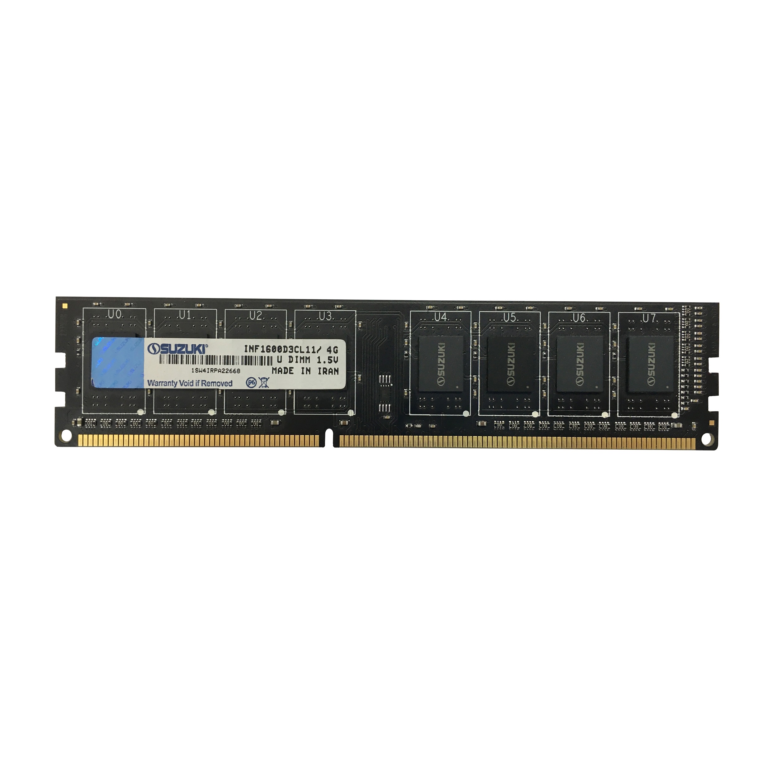  رم دسکتاپ DDR3 تک کاناله 1600 مگاهرتز CL11 سوزوکی مدل Infinity ظرفیت 4 گیگابایت