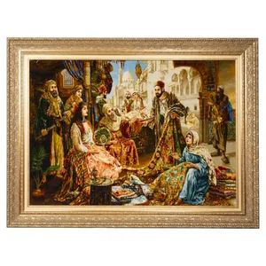 تابلو فرش دستباف سی پرشیا طرح بازار فرش فروش ها کد 904116