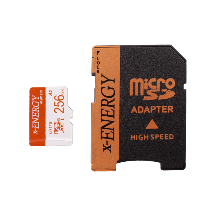 کارت حافظه microSDXC اکس-انرژی مدل IP22 کلاس 10 استاندارد UHS-I U1 سرعت 80MBps ظرفیت 256 گیگابایت به همراه آداپتور SD