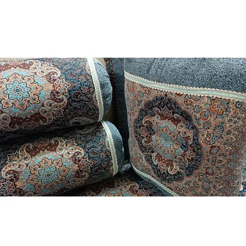 ست 7 تکه پشتی ترمه مدل شاه نشین کد 5555