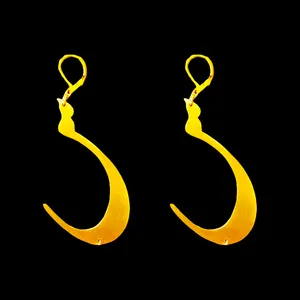 گوشواره نقره زنانه طرح حروف س رنگ طلایی