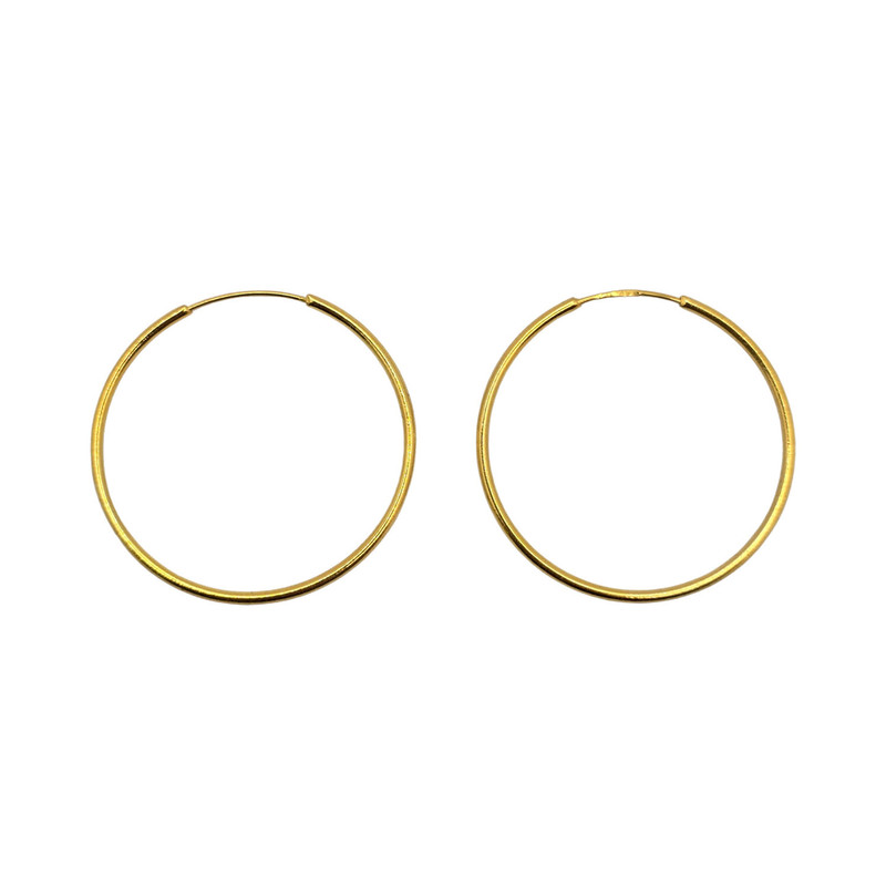 گوشواره طلا 18 عیار زنانه درگونه مدل حلقه ای ساده کد 25M