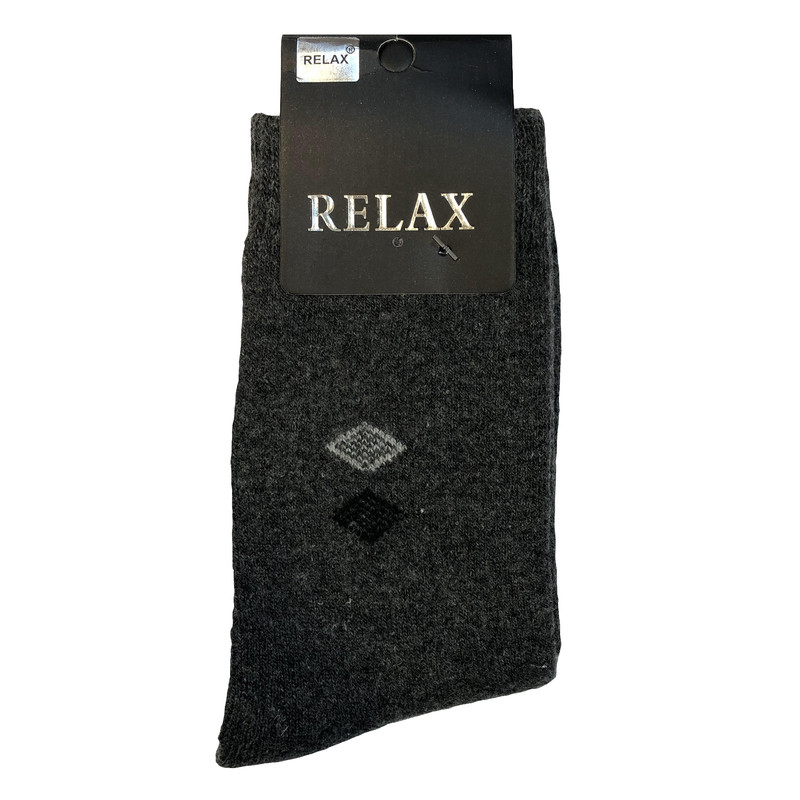 جوراب مردانه ریلکس مدل پشمی حوله ای 310 رنگ طوسی تیره