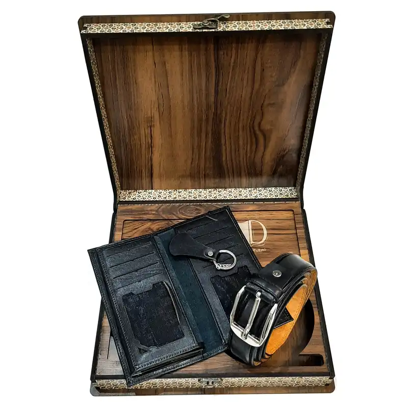 ست هدیه مردانه شمرون چرم داریوش مدل SDS