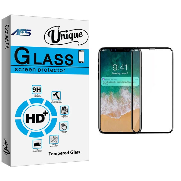 محافظ صفحه نمایش ای اف اس مدل Unique Glass مناسب برای گوشی موبایل اپل iphone X