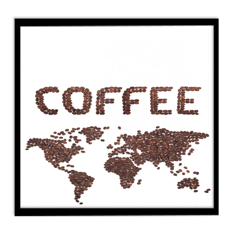 تابلو بکلیت طرح قهوه و نقشه جهان مدل B-S422