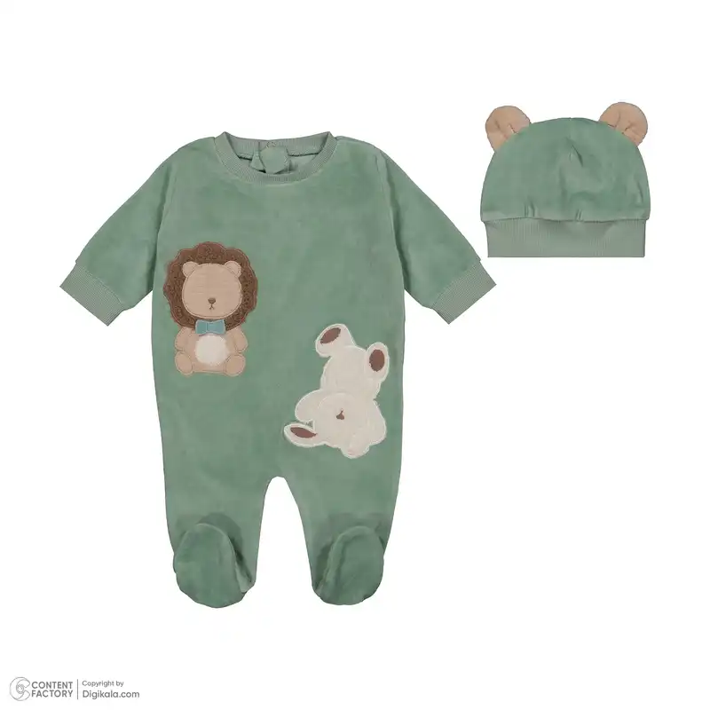 ست سرهمی و کلاه نوزادی پسرانه ایندیگو مدل 23207