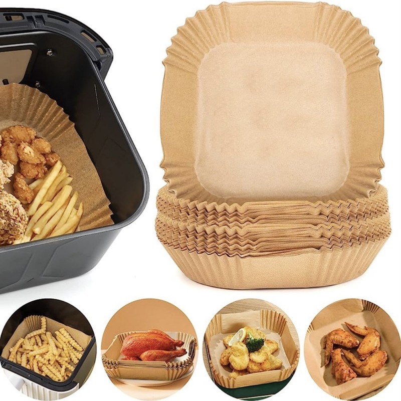 ظرف پخت مدل کاغذ سرخ کن طرح ایر فرایر مربع Mo200 مجموعه 200 عددی