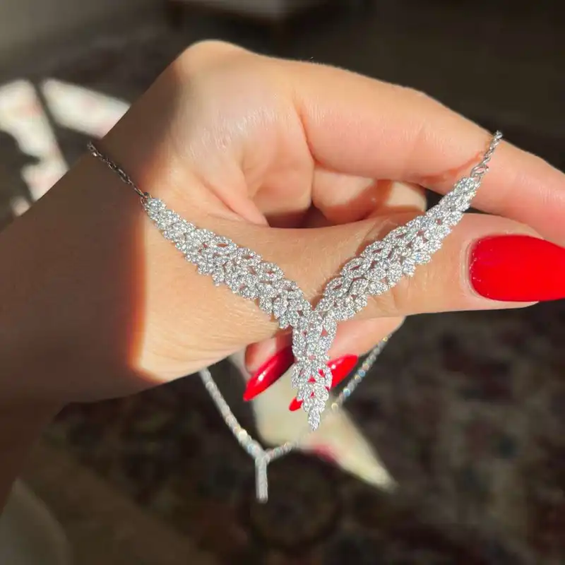 نیم ست نقره زنانه مدل گندم کد BF 36