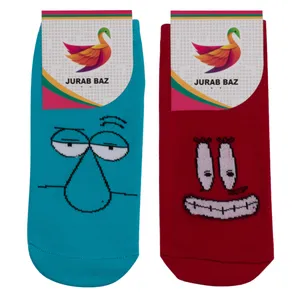 جوراب دخترانه طرح آقای خرچنگ و اختاپوس کد JB 20 مجموعه 2 عددی