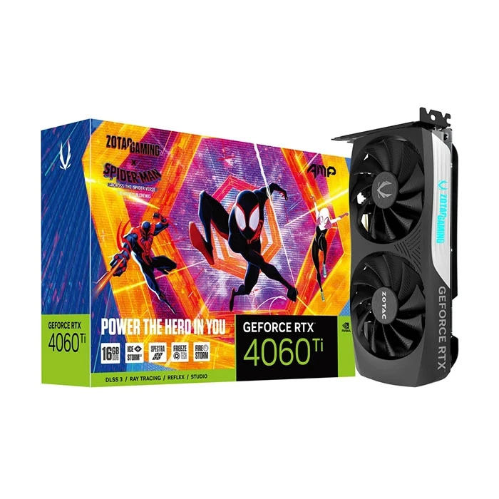 کارت گرافیک زوتک مدل GeForce RTX 4060 TI 16GB Twin Edge OC SPIDER-MAN