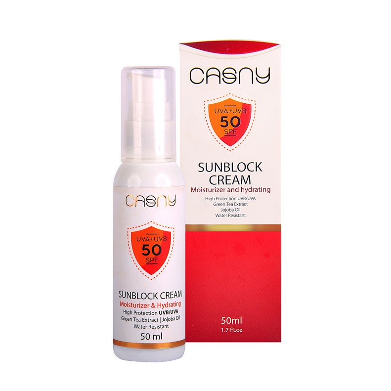 کرم ضد آفتاب رنگی کاسنی SPF 50 مدل ویتامین E ‌مناسب  انواع پوست حجم 50 میلی‌لیتر
