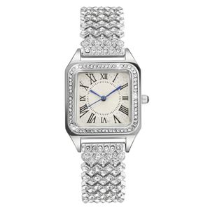 ساعت مچی عقربه ای زنانه مدل دور نگین بند فول نگین دستبندی کد 1