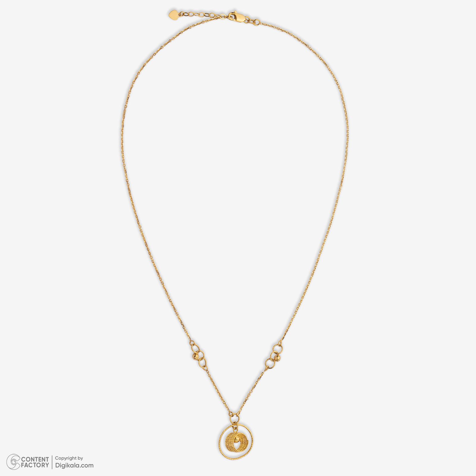 گردنبند طلا 18 عیار زنانه با زنجیر حلقه‌ای (فلامینگو) وی گالری مدل دایره درهم کد NB5940 -  - 4