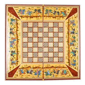 صفحه شطرنج خاتم کاری کروبی طرح چوگان کد 22