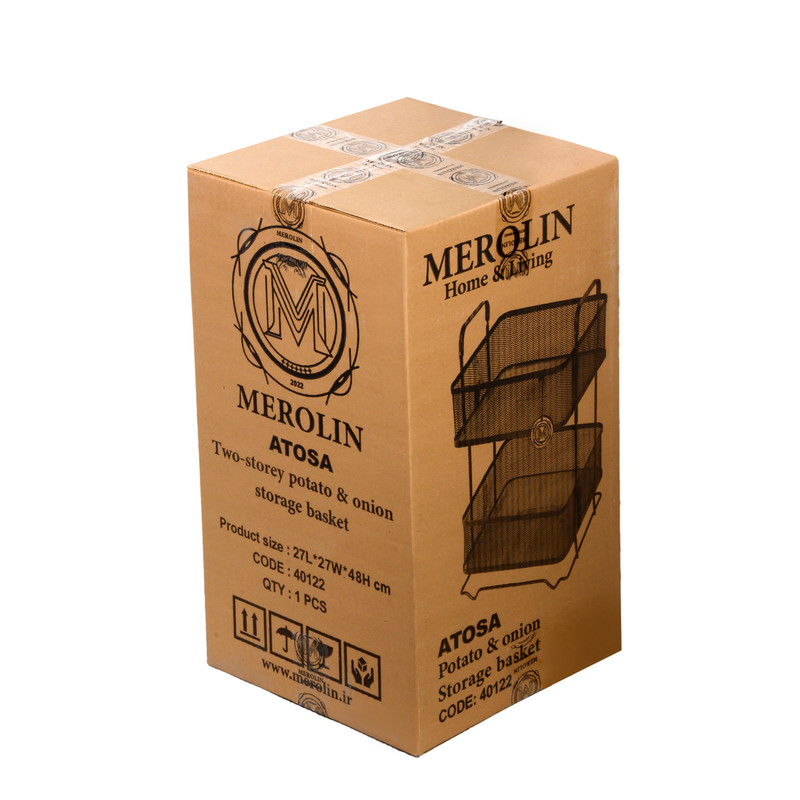 سبد سیب زمینی و پیاز مربع مرولین مدل دوطبقه آتوسا ATOSA کد 40122
