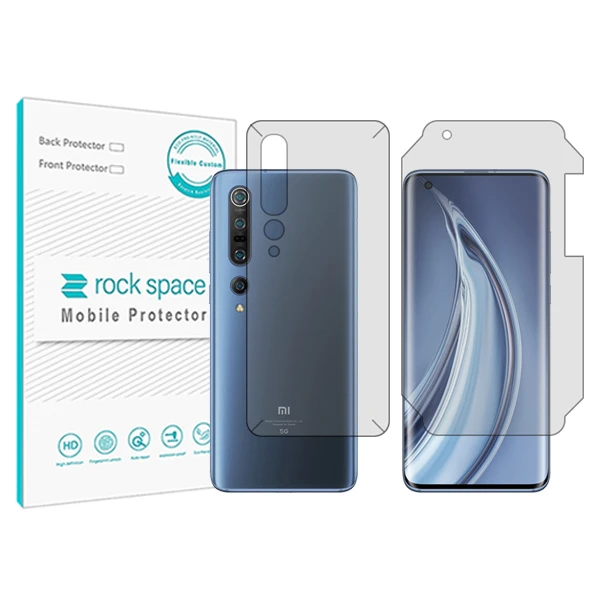 محافظ صفحه نمایش شفاف راک اسپیس مدل HyGEL مناسب برای گوشی موبایل شیائومی Mi 10 Pro 5G به همراه محافظ پشت گوشی