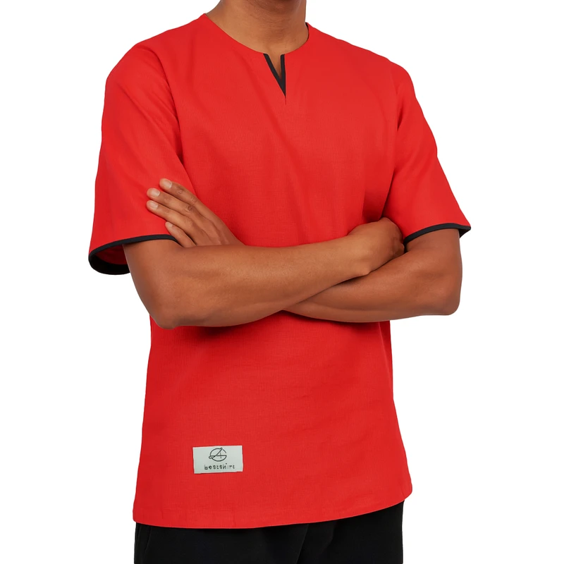 تی‌شرت آستین کوتاه مردانه مدل نخ پنبه کد A1091-R