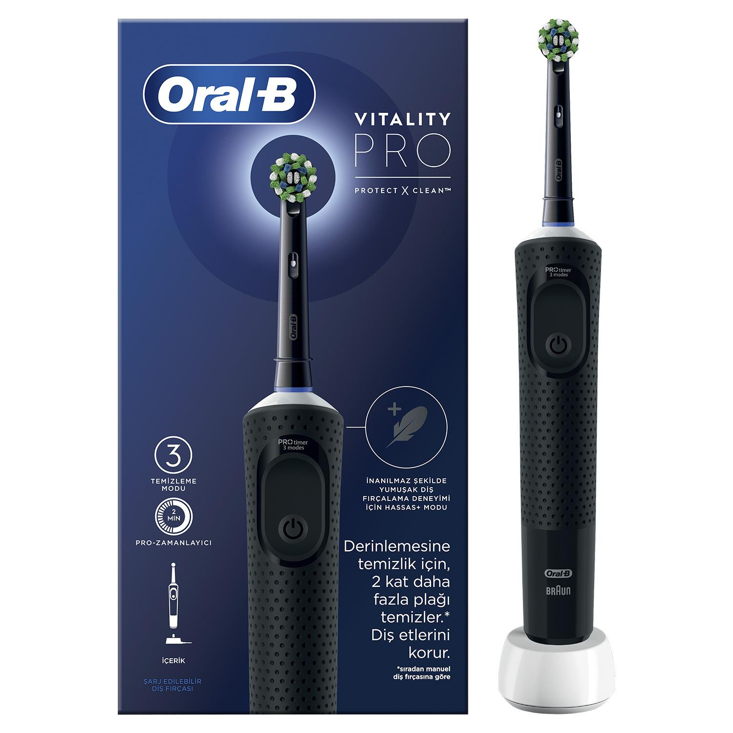 نمای سری گرد و بدنه بهترین مسواک برقی Oral-B Vitality Pro Protect X Clean با سه مود مختلف