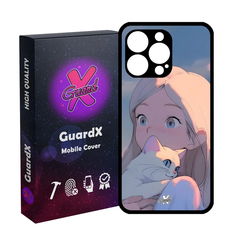 کاور گارد ایکس طرح دختر گربه مدل Glass10661 مناسب برای گوشی موبایل اپل iPhone 13 Pro