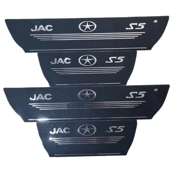 برچسب پارکابی خودرو استیک طرح چرم کد M382 مناسب برای جک S5 مجموعه 4 عددی