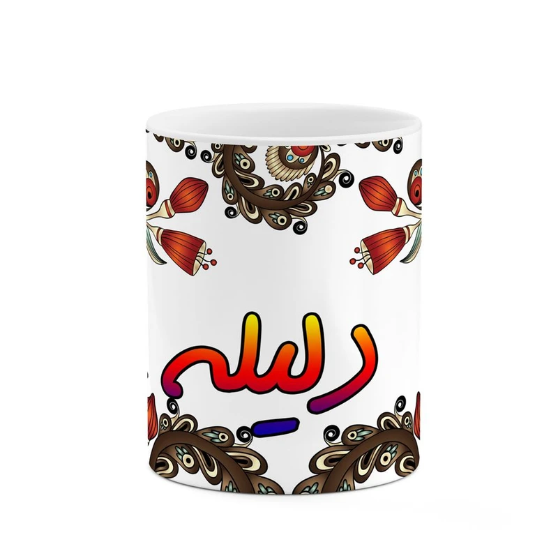 ماگ کاکتی مدل اسم دلیله طرح سنتی گل و بته کد mgh45049