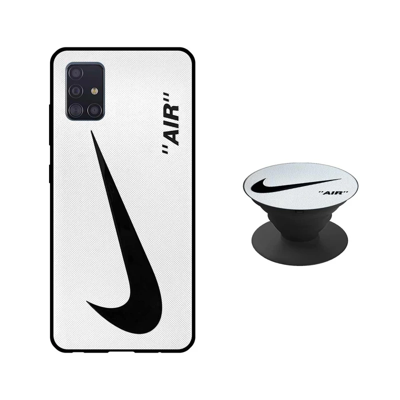 کاور دکین مدل Rikki طرح Air - W مناسب برای گوشی موبایل سامسونگ Galaxy A71 به همراه پایه نگهدارنده 