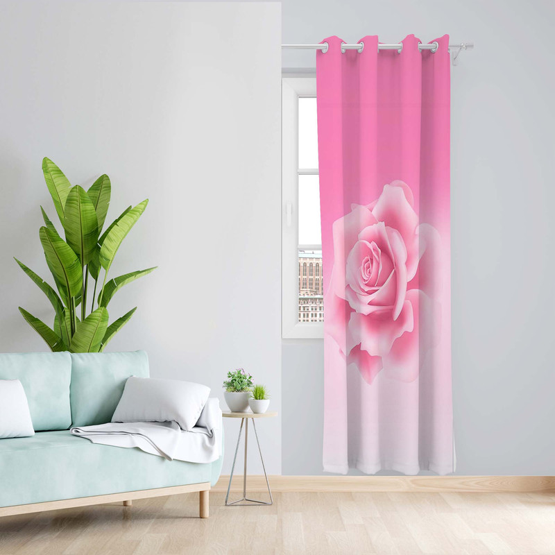 پرده طرح گل مدل مخمل پانچی کد 5369R z سایز 140x200 سانتی متر
